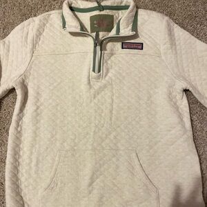 Vineyard Vines Girls Diamond Quilted Dreamcloth Shep Quarter Zip Girls L (14)